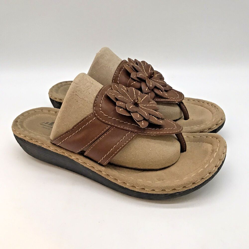 Cliffs by White Mountain Cove Sandals Womens 8M Casual Slip-On Wedge Heel Thong